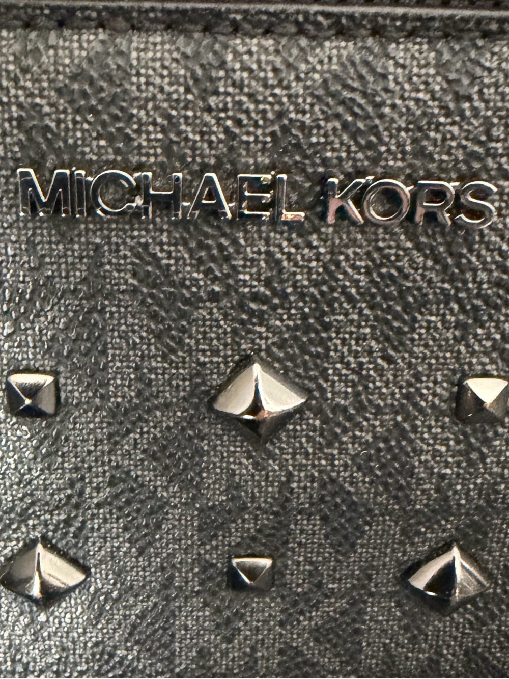 Michael Kors Studded Logo Zip Around Wristlet Wallet - Picture 2 of 7